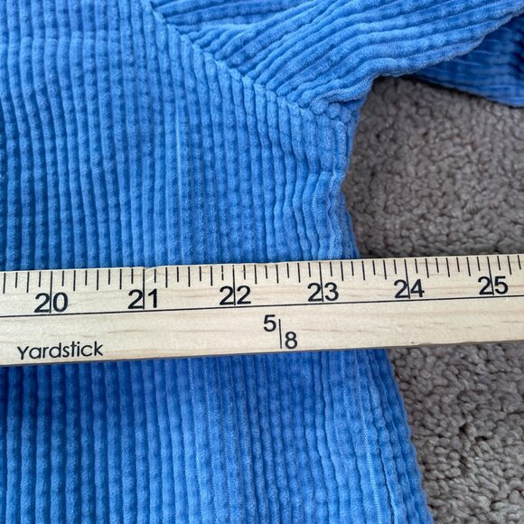 LL Bean Wide Wale Corduroy Shirt Jacket Womens L Blue Button Front Vintage 90s - Picture 6 of 8